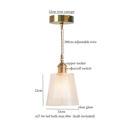 DecorBites™ Green Brass Glass LED Pendant Light for Kitchen Cafe Bar Loft Decoration