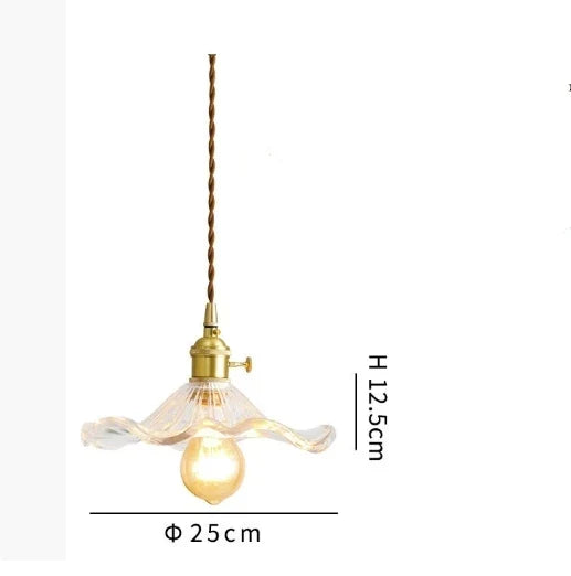 Modern Colorful Glass and Copper Pendant Light