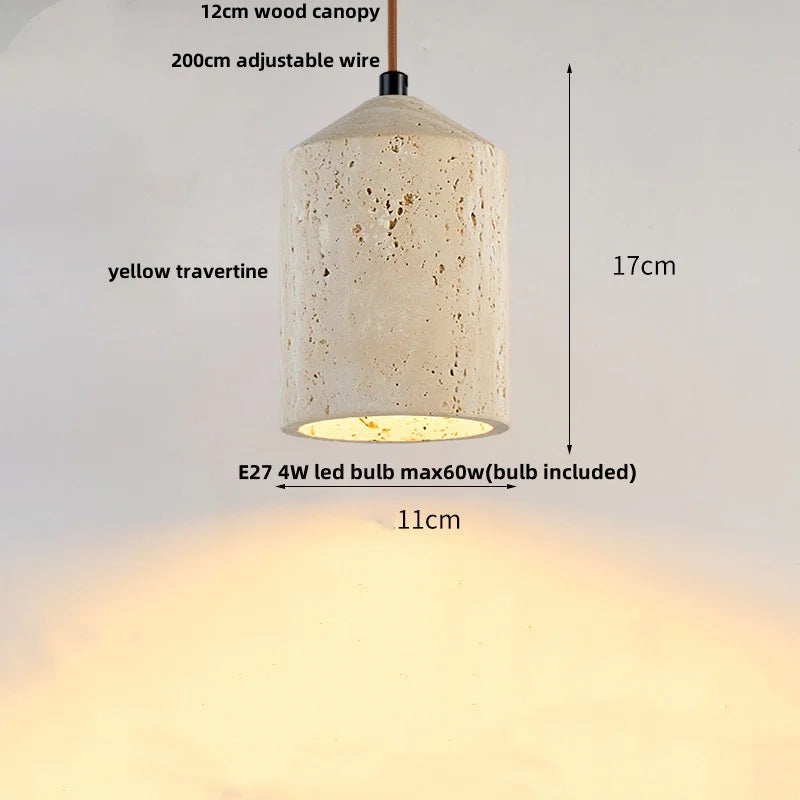 Decorbites™ Japanischer Stil LED-Hängeleuchten mit Holz-Baldachin und Zement-Lampenschirm