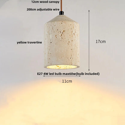 Decorbites™ Japanischer Stil LED-Hängeleuchten mit Holz-Baldachin und Zement-Lampenschirm