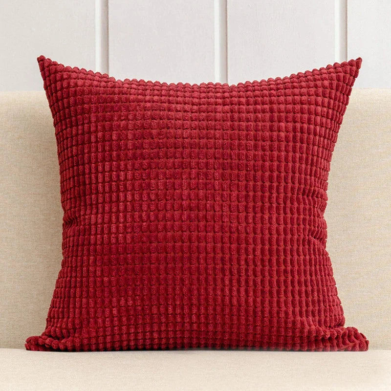 Decorbites™ Kordflanell Maiskorn-Muster Kissenbezug Einheitsfarbe Dekokissen-Hülle 40/45/50/55/60 cm