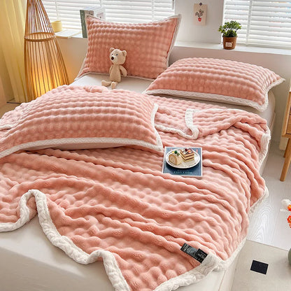 DecorBites™ Cozy Faux Rabbit Fur Throw Blanket for Sofa & Bed, 200X230cm