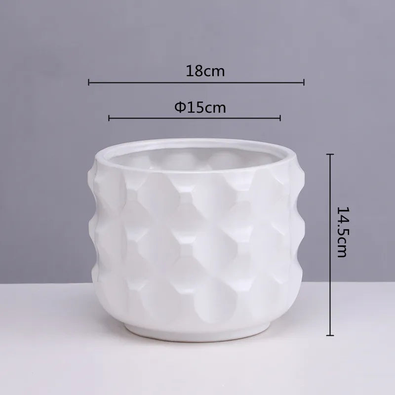 Gold Geometric Ceramic Vase