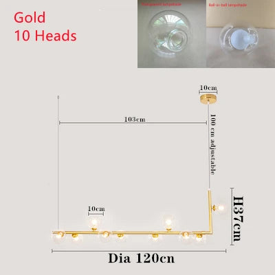 Decorbites™ Doppeltes Glas-Schirm-Hängeleuchte: Nordisches minimalistisches Design, LED-Lampe für Wohnzimmer, Restaurant