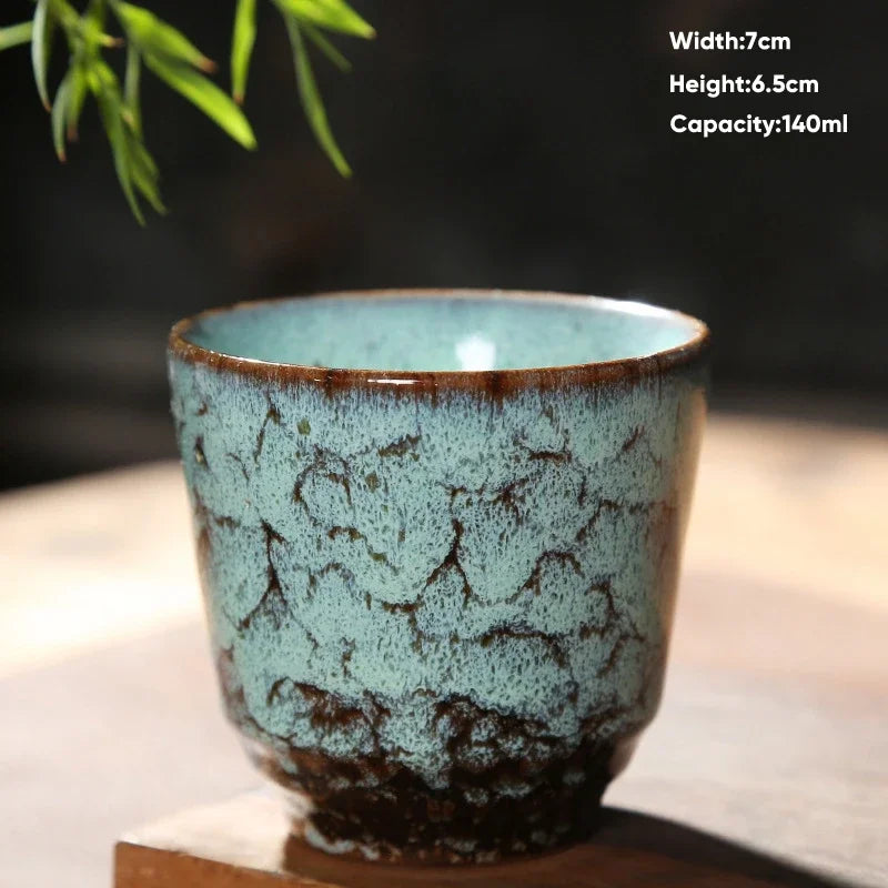 Decorbites™ Japanische Ofenverwandlungs-Keramik-Teebecher Espressotasse Kaffeetasse Töpferei Kung-Fu-Teetasse