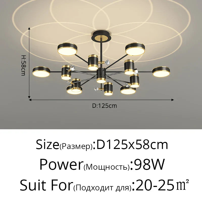 Decorbites™ LED-Kronleuchter: Moderne smarte Fernbedienungs-Deckenleuchte für Wohnzimmer, Schlafzimmer, Esszimmer und Küche