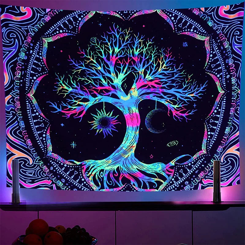 Decorbites™ Lebensbaum-Galaxie-Wandteppich für ästhetische Schlafzimmerdekoration