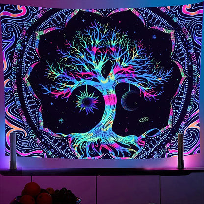 Decorbites™ Lebensbaum-Galaxie-Wandteppich für ästhetische Schlafzimmerdekoration