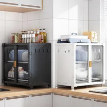 Decorbites™ Küchenschrank-Aufbewahrungsregal mit staubdichtem Bezug zum Organisieren von Geschirrboxen