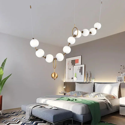 DecorBites™ Golden Necklace Chandelier Luxury Ceiling Light for Staircase and Dining Room