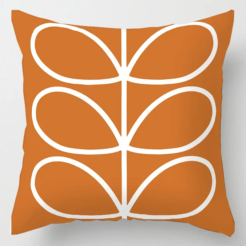 DecorBites™ Geometric Leaves Print Cushion Cover for Home Decor and Comfort