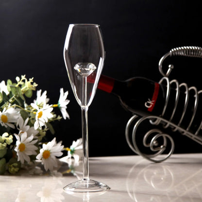 Decorbites™ Klarer Diamantglas Rot Weiß Wein Champagner Kelche - Wunderschönes Geschenk