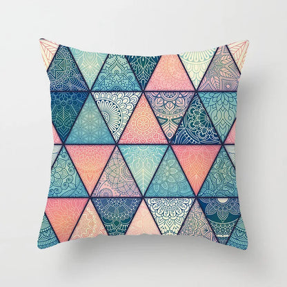 DecorBites™ Geometric Square Pillowcase Ethnic Retro Sofa Pillow Cover 45x45cm Home Decor
