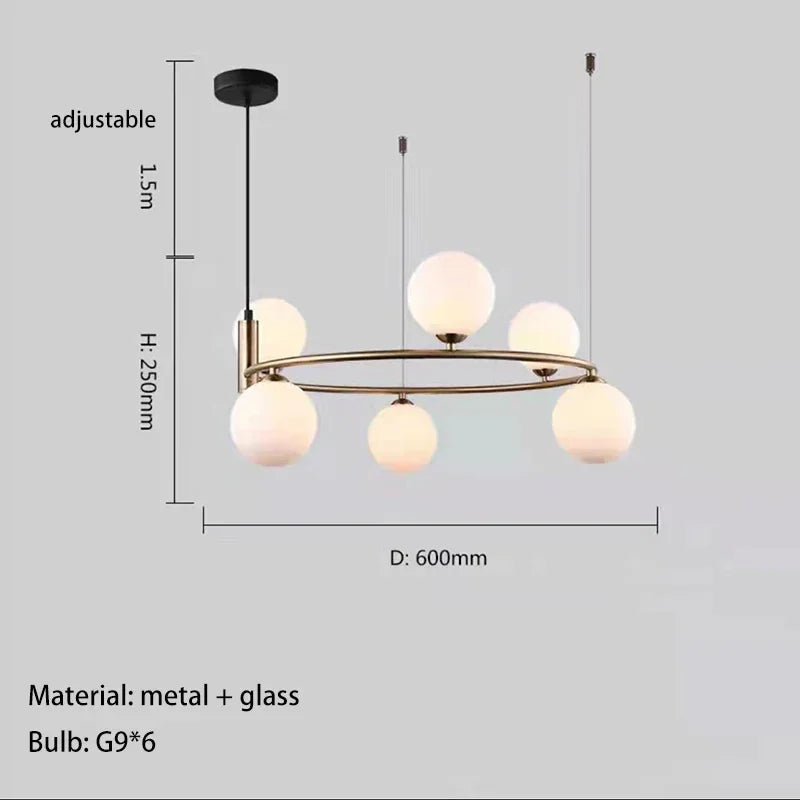 Decorbites™ Glasleuchter G9 Hängeleuchte für Wohnzimmer- und Schlafzimmerdekoration