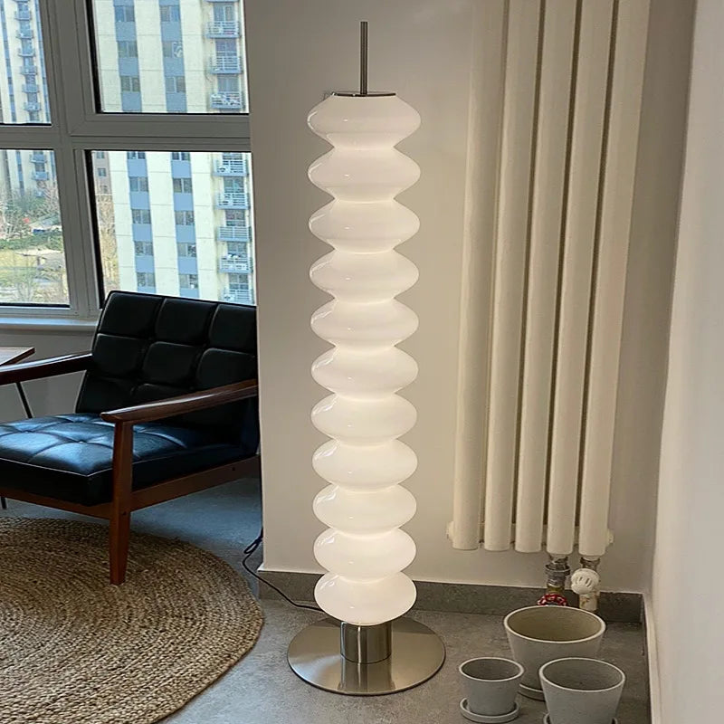Decorbites™ Kürbisglas Stehlampe: Nordisches Design LED Nachttischlampe für Schlafzimmer und Wohnzimmer
