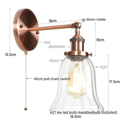 Decorbites™ Loft Klargesicht-Rustik-LED-Wandleuchte - Industrieller Stil Eisenwandlampe