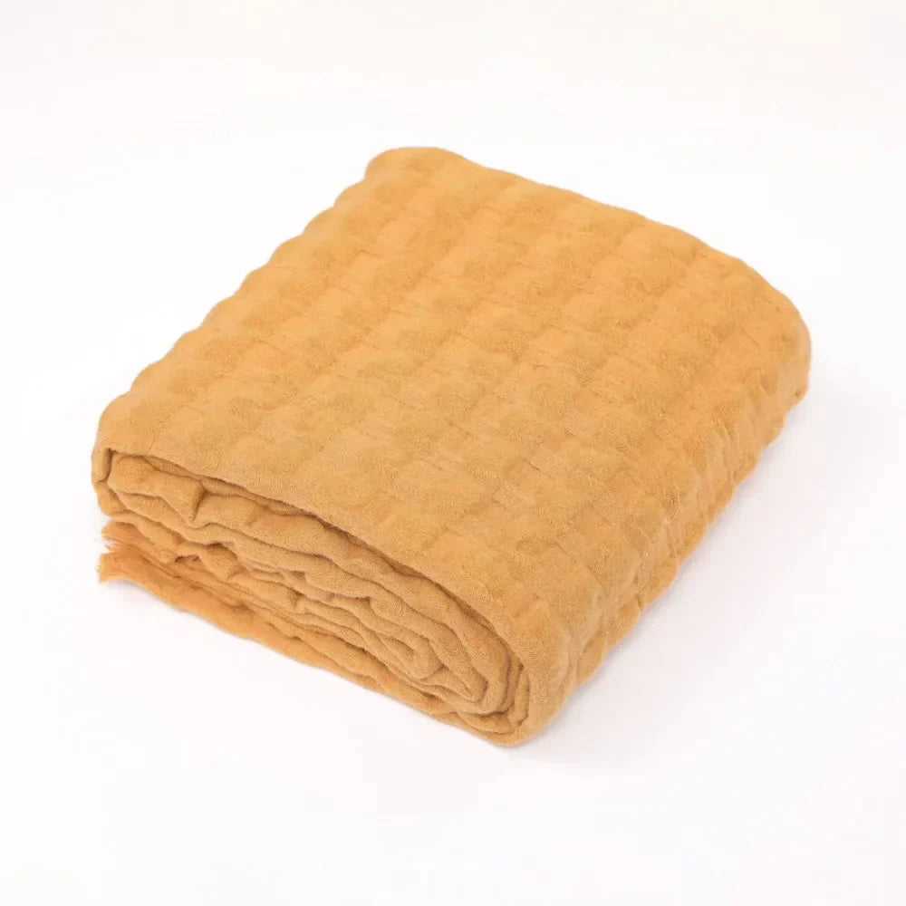 Decorbites™ Gestrickte Waffelmuster-Decke - Ganzjährige Sofabezug, Bettüberwurf und Handtuch für das Bettende