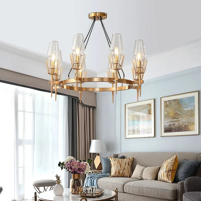 Decorbites™ Gold-Lustre-Glasleuchter: Moderner Luxus-Hängeleuchter für Wohnzimmer, Esszimmer, Schlafzimmer