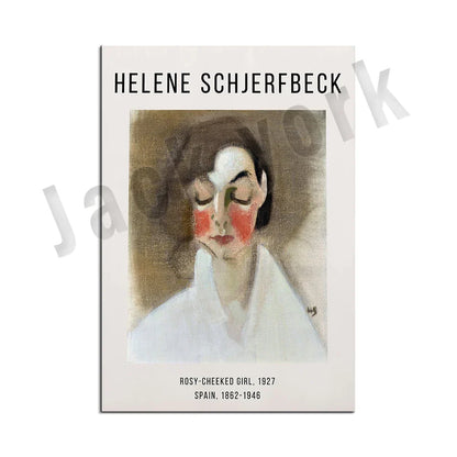 Decorbites™ Abstract Vintage-Ausstellungsplakat-Set - Helene Schjerfbeck, Zirkusmädchen, Blondes Mädchen