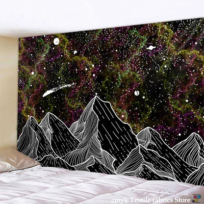 Decorbites™ Schwarz-Weiß-Sterne-Mandalas-Tapisserie - Wohnraumausstattung