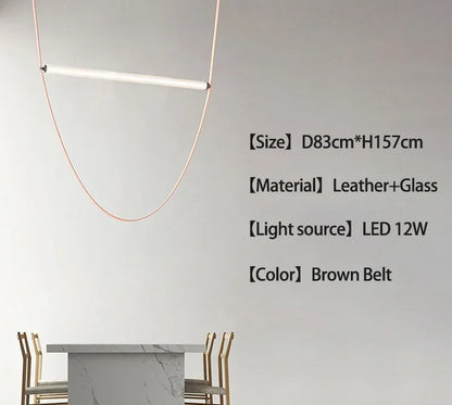 Decorbites™ Gürtel-LED-Hängeleuchte: Minimalistische Leder-Hängeleuchte für Esszimmer-Home-Dekor