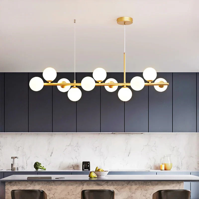 Decorbites™ Goldener Glasball-Lüster: Moderner nordischer LED-Hängeleuchter für die Hausdekoration
