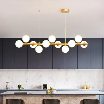 Decorbites™ Goldener Glasball-Lüster: Moderner nordischer LED-Hängeleuchter für die Hausdekoration