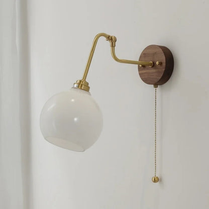 DecorBites™ Copper Glass Wall Sconce Amber LED Rotate Modern Bathroom Mirror Light