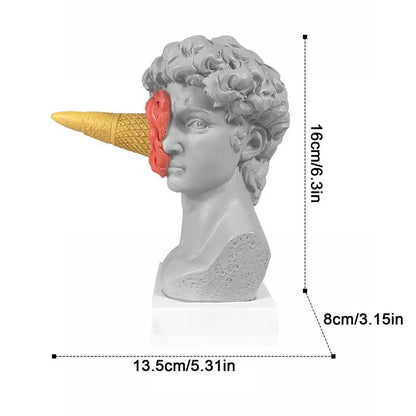 Decorbites™ Eiscreme-Pferdekopf-Harzskulptur-Figur für Heim- und Bürodekoration & Geschenke
