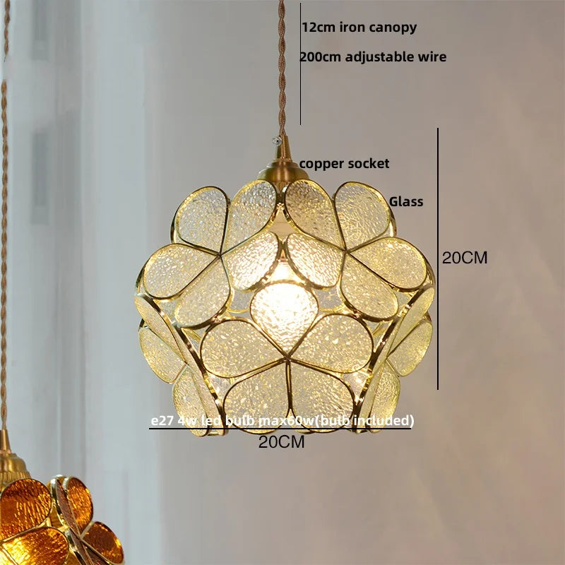 DecorBites™ Glass Copper LED Pendant Lamp | Nordic Modern Luxury Hanging Light