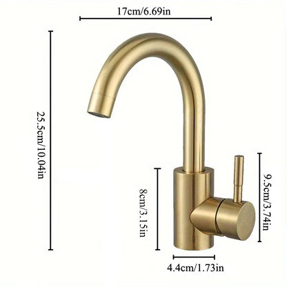 Decorbites™ Gold Edelstahl Waschbeckenarmatur, Einhebel Heiß/Kalt Badezimmer-Waschbeckenmischer