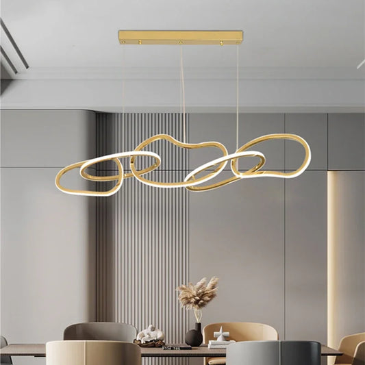 Decorbites™ Gold LED Ring-Deckenleuchter: Moderner Luxus für Bar, Hotel, Schlafzimmer & Restaurant