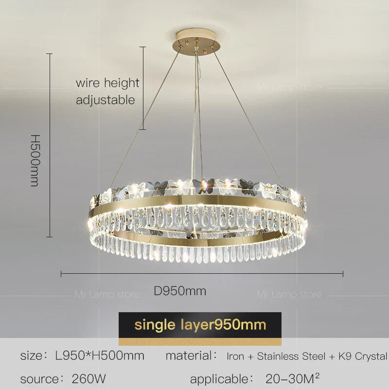 Decorbites™ Kristall-Schmetterlings-Wohnzimmerlampe: Luxuriöse postmoderne Beleuchtung für das Esszimmer