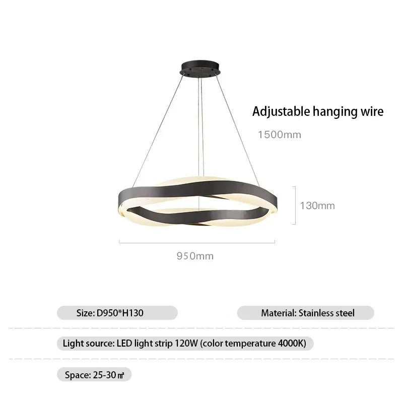 Decorbites™ Elegante Schwarze Kreis-Kronleuchter | Luxuriöse Acryl-Hängeleuchte für Wohnzimmer im Haus