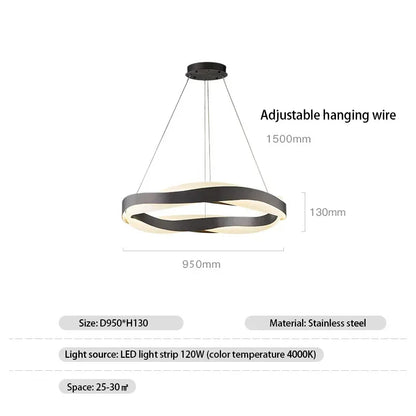 Decorbites™ Elegante Schwarze Kreis-Kronleuchter | Luxuriöse Acryl-Hängeleuchte für Wohnzimmer im Haus
