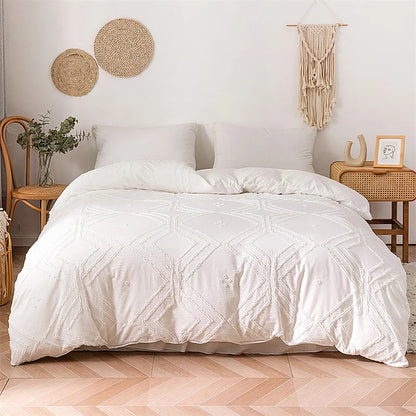 Decorbites™ Geometrisch Geschnittene Blumen-Daunenbezug-Set King Size Hochwertige Bettwäsche