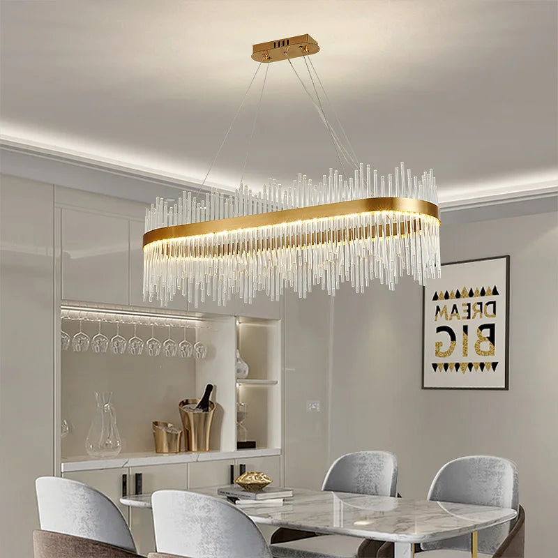 Decorbites™ Kristallstab-Runde Kronleuchter: Modernes nordisches Licht für Wohnzimmer, Schlafzimmer, Esszimmer, Küche