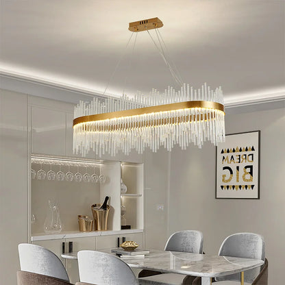 Decorbites™ Kristallstab-Runde Kronleuchter: Modernes nordisches Licht für Wohnzimmer, Schlafzimmer, Esszimmer, Küche