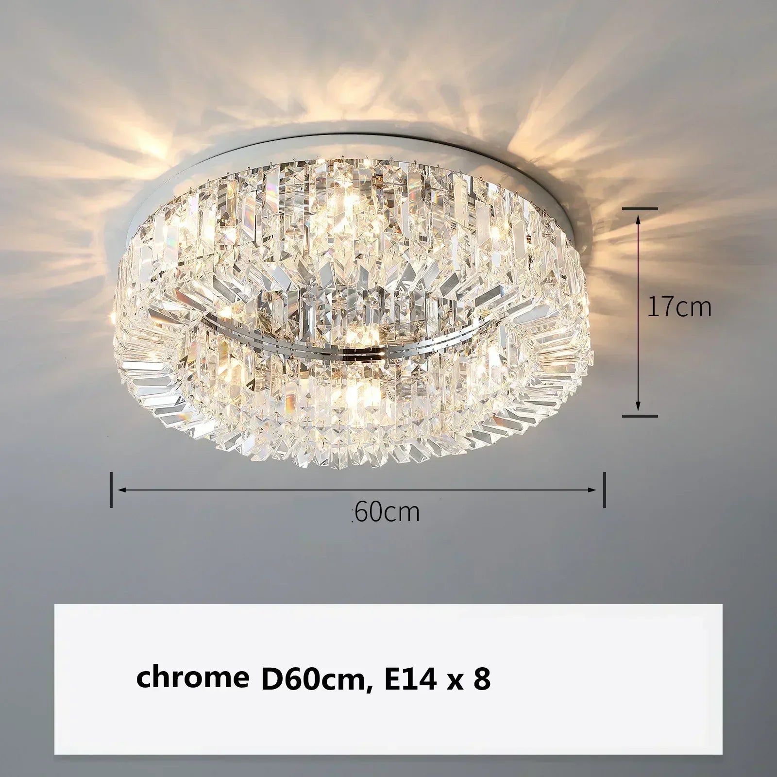 Gold Crystal Dining Chandelier D100cm 16-Light