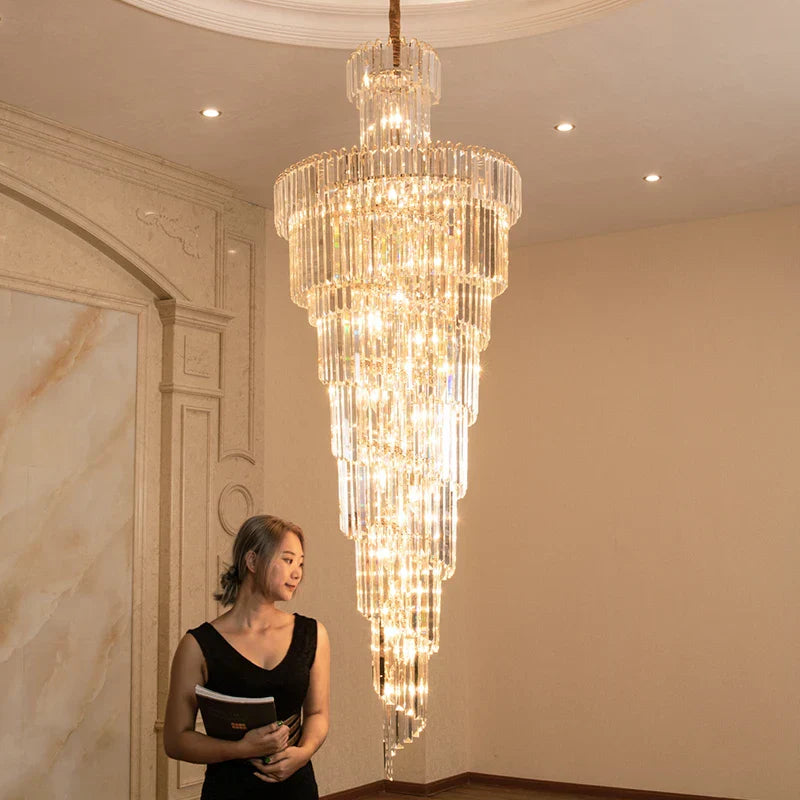Gold Duplex LED Chandelier