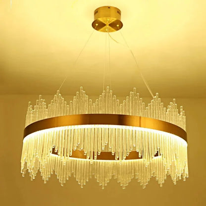 Decorbites™ Goldkristall-Kronleuchter: Dimmbare Luxus-Pendelleuchte für Schlafzimmer, Wohnzimmer und Hotel
