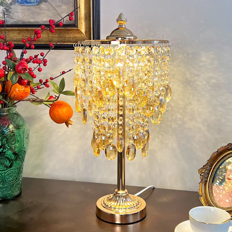 Decorbites™ Kristallglas-Tischleuchte mit rundem Sockel für Schlafzimmer und Wohnzimmer
