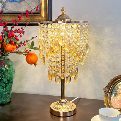 Decorbites™ Kristallglas-Tischleuchte mit rundem Sockel für Schlafzimmer und Wohnzimmer