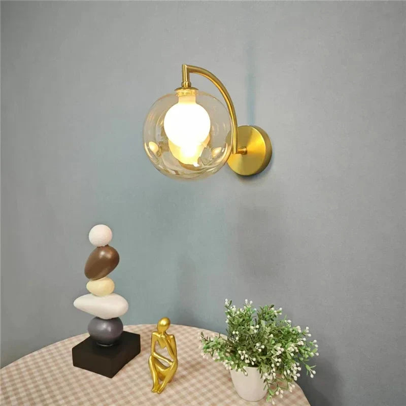 DecorBites™ Glass Ball LED Wall Sconce for Living Bedroom Dining Kitchen - Minimalist Design