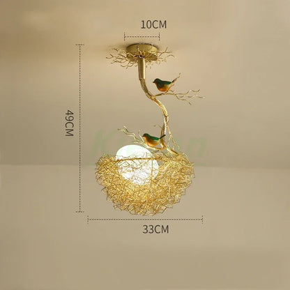 Decorbites™ Vogelnest-Glas-LED-Deckenleuchte für modernes nordisches Wohnzimmer-Dekor