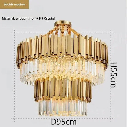 DecorBites™ Crystal Art LED Ceiling Chandelier: Luxury Living Room Round Lamp