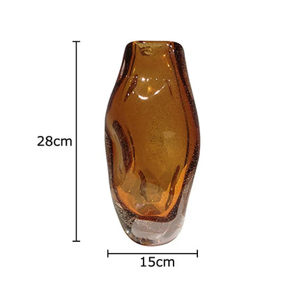 Decorbites™ Bernsteinglas-Vase & Künstliche Blume als Schreibtischdekoration für das Raumästhetik