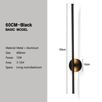 DecorBites™ 360° Rotation LED Wall Lights for Sofa Background, Black Wall Sconce Fixtures