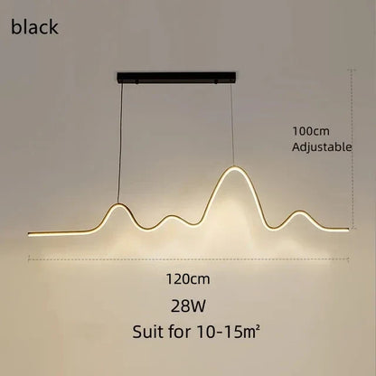 Decorbites™ LED-Aluminium-Kronleuchter Moderne Wellenlinie Kücheninsel-Hängeleuchte