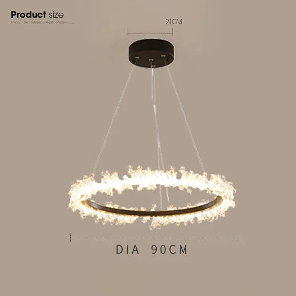 Gold Crystal Ring Chandelier Dia90cm Living Room